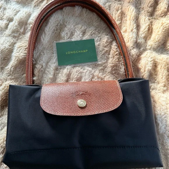 NWT Longchamp Le Pliage Shoulder Nylon Bag Tote, BLACK, large MADE IN FRANCE - Picture 2 of 3